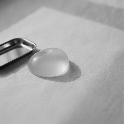 Black and white editorial portrait illustrating a breast implant removal and exchange consultation. Surgical commentary by Dr. Frank Agullo, MD, FACS.